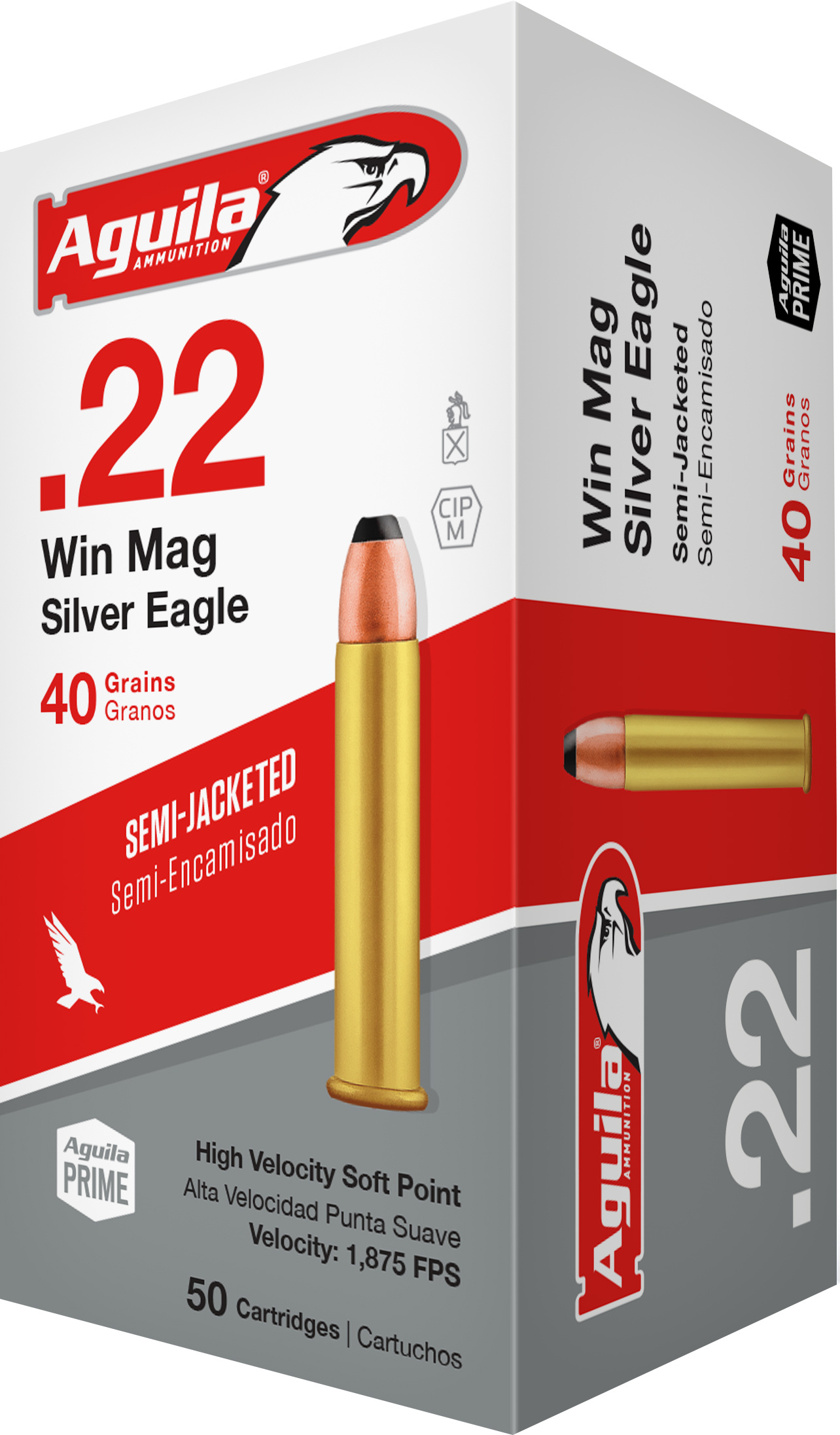 Aguila .22 WMR Silver Eagle HV SP 2,59 g, niklattu hylsy 50 kpl/rs