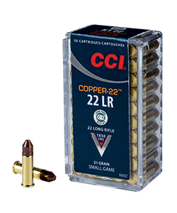 CCI 22. LR Copper 1,36 g lyijytön pienoiskiväärin patruuna 50 kpl /rs