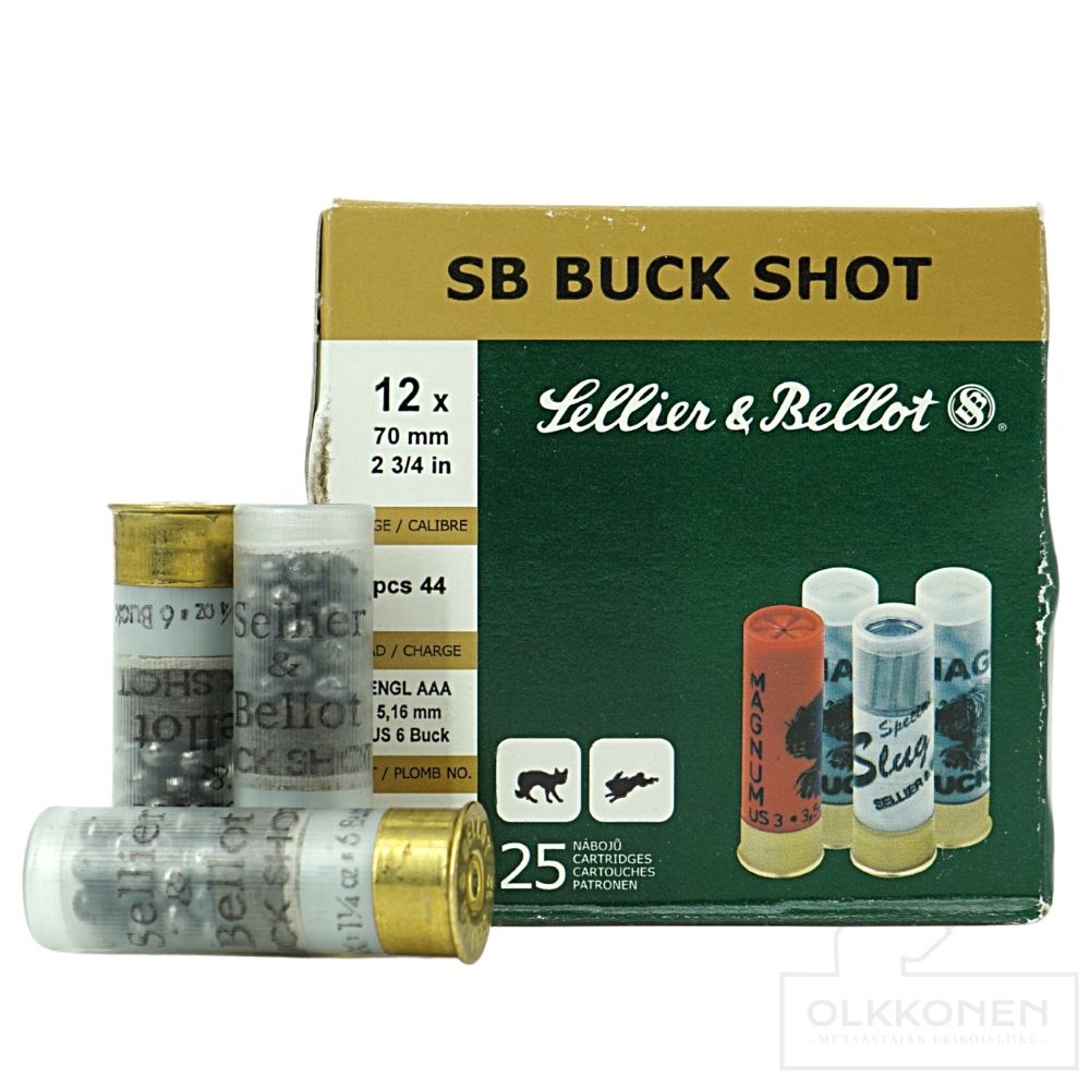 Sellier & Bellot Buck Shot 12/70  5,16mm  44kpl/hauleja   