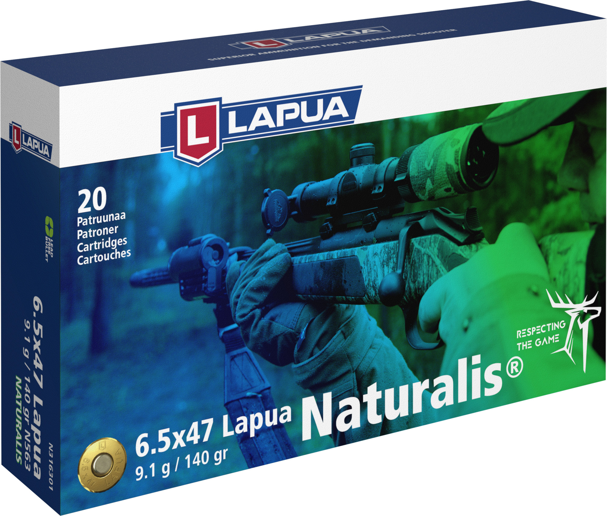Lapua 6,5x47 Naturalis 9,1g 140 gr N563 20 kpl /rs