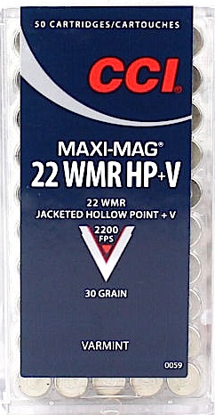 CCI .22 WMR MaxiMag +V HP 670 m/s 1,95g 0059                                                                  