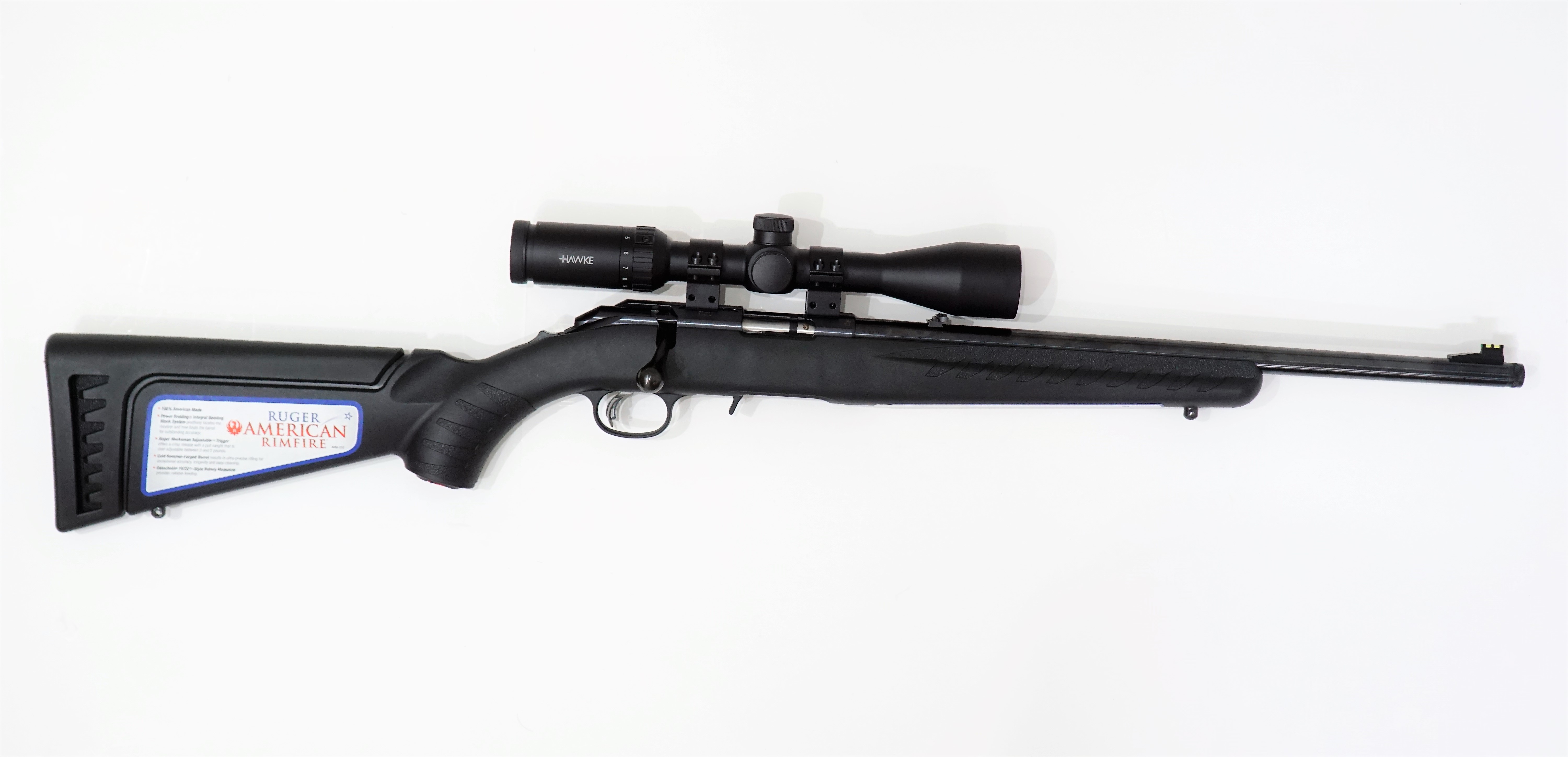 Ruger Amer-RF 18" synt 22 LR sin. 1/2-28 kierre TT2 paketti 