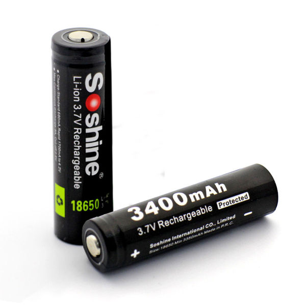 Soshine 3400 mAh Li-ion 18650 akku Novus (sis.2akkua)