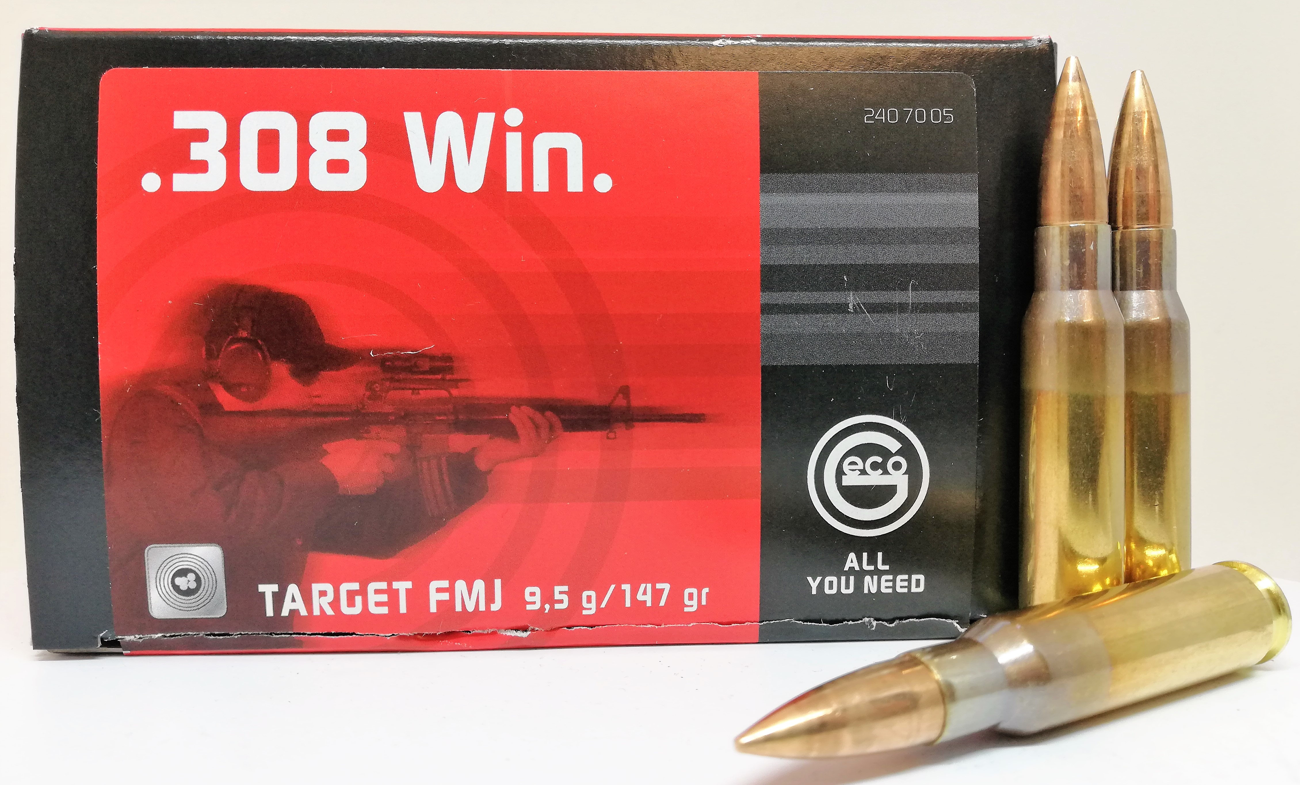 Geco .308 Win FMJ 9,56g Target patruuna 50/kpl/rs