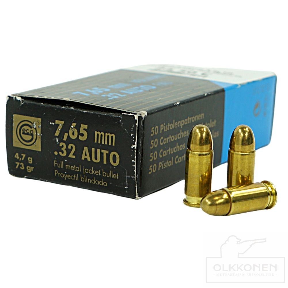 Geco 7,65mm 4,7g VM pistoolipatruuna FMJ 50kpl/rs