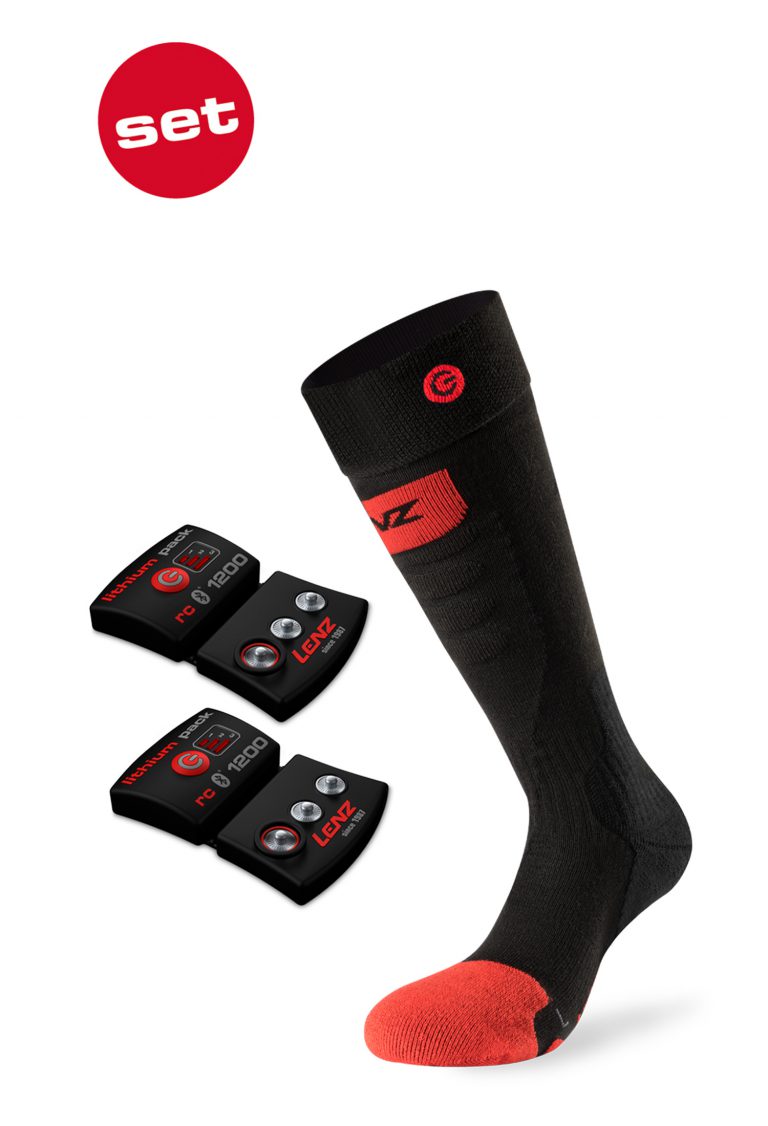 Lenz heat sock 5.0 toe cap slimfit lämpösukat+lithium pack rcB 1200 35-38