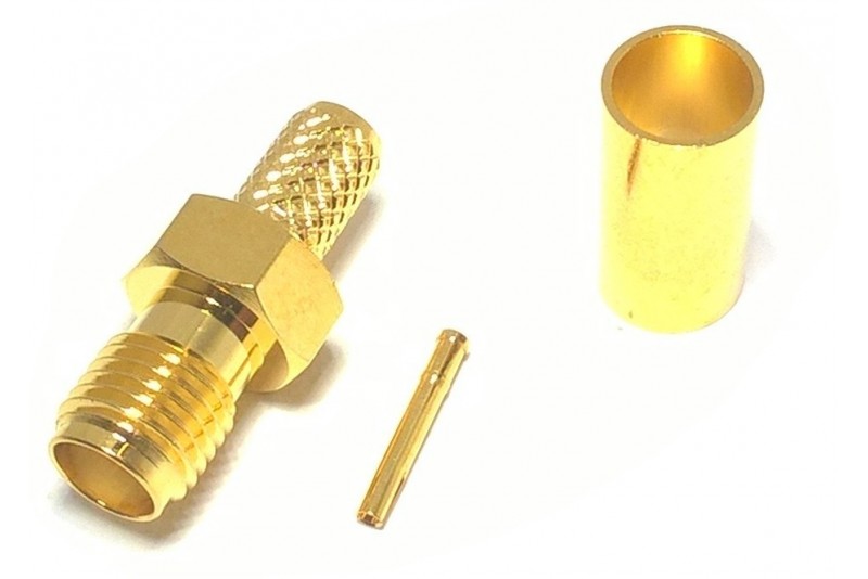 SMA-liitin naaras puristettava RG58 kaapelille 