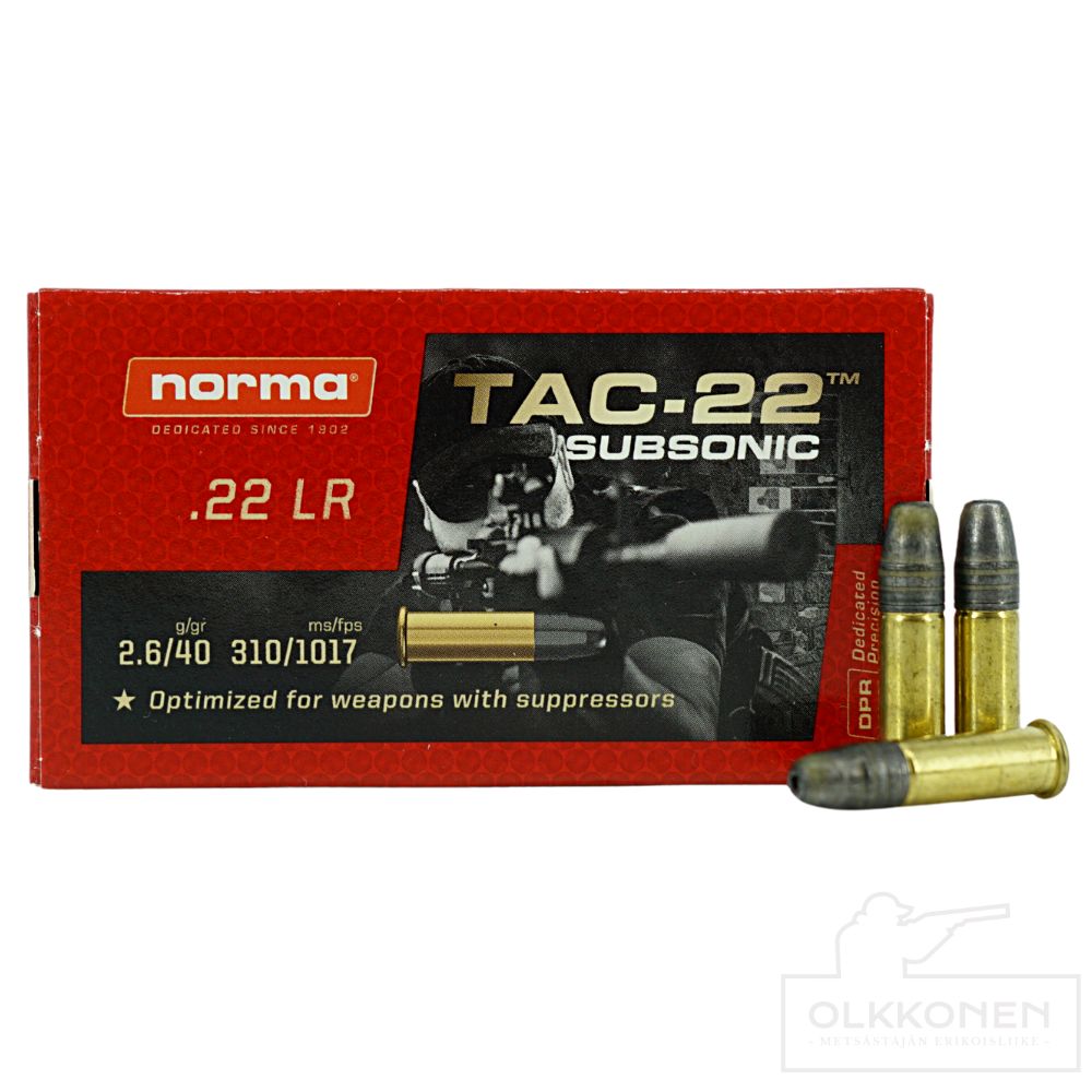 Norma .22 LR Subsonic-22 patruuna 50 kpl/rs