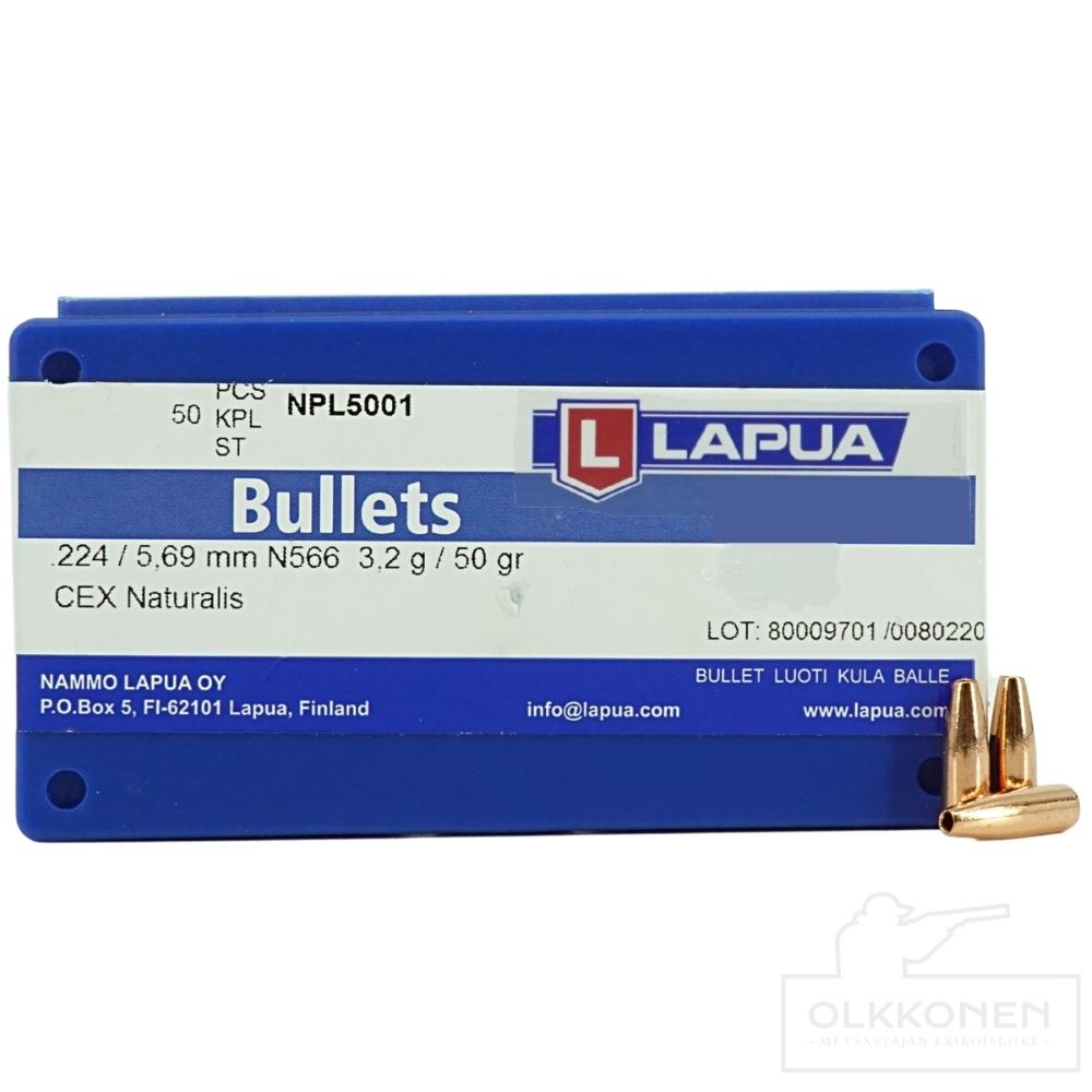 Lapua .224 Naturalis luoti 3,2g N566 50kpl