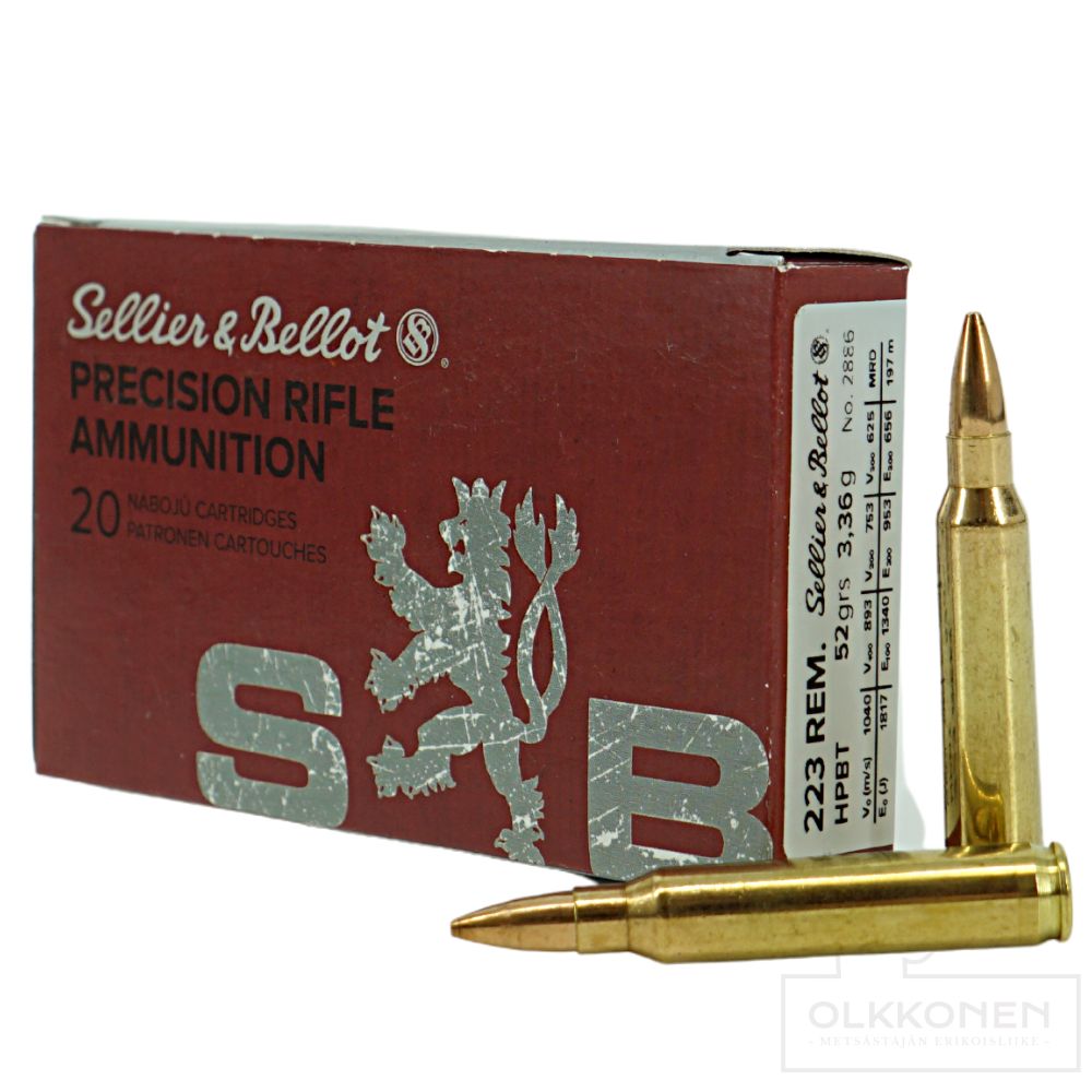 Sellier & Bellot .223 Rem 3,36g OTM (HPBT) 20 kpl/rs