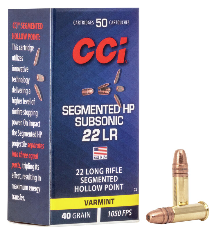 CCI .22 LR Segmented 2,6g HP 320 m/s 50 kpl/rs
