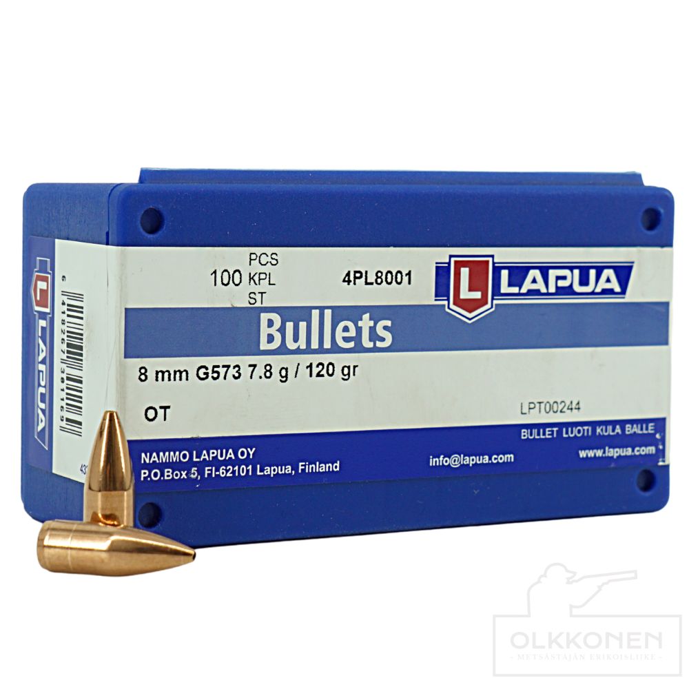 Lapua 8 mm OT   7,8g G573 100 kpl/rs