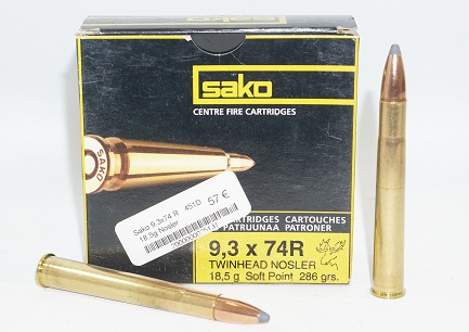 Sako 9,3x74 R 451D 18,5g Nosler                                                                               