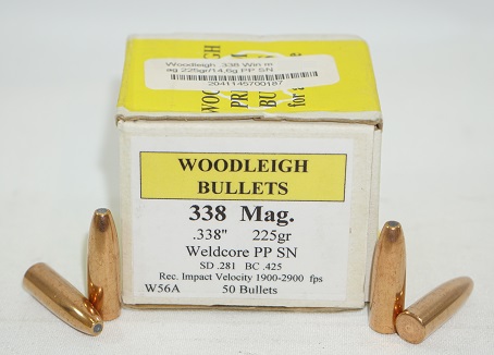 Woodleigh .338 Win mag 225gr/14,6g PP SN 50kpl/rs                                                             