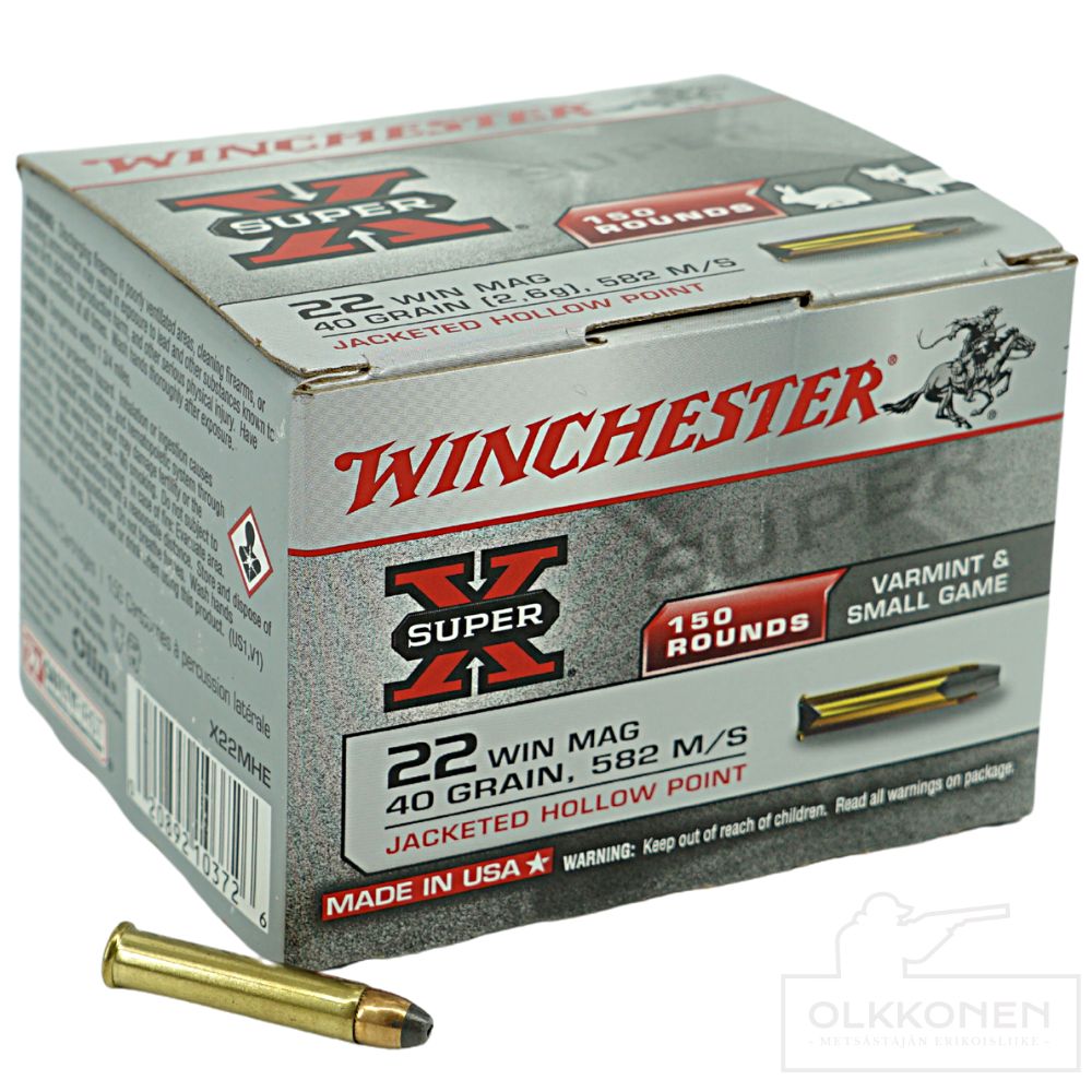 Winchester Super X .22 WMR 40 gr JHP 150 kpl/rs