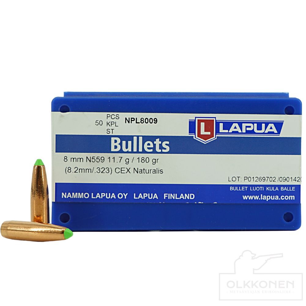 Lapua Naturalis 8 mm 11,7 g luoti N559 50 kpl/rs