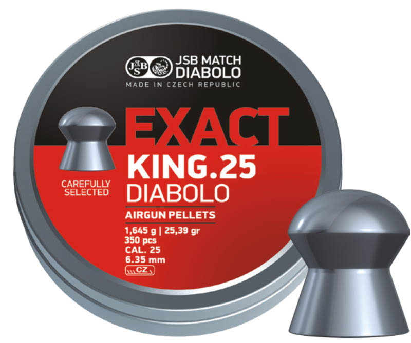 JSB King Exact 6,35 mm 1,645 g ilmakiväärin luoti 150 kpl/rs