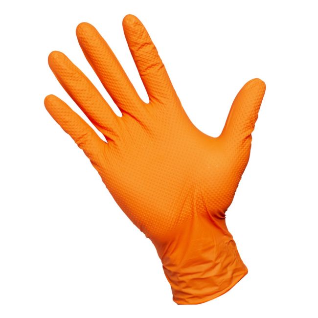 Nilex Diamond kestävä nitriilikäsine 100 kpl, oranssi koko 10
