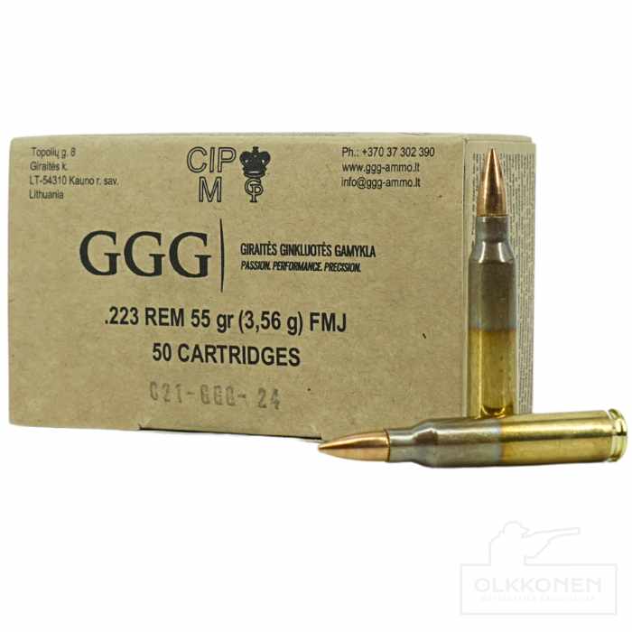 GGG 223 Rem 55gr 3,6g FMJ 200 kpl/rs