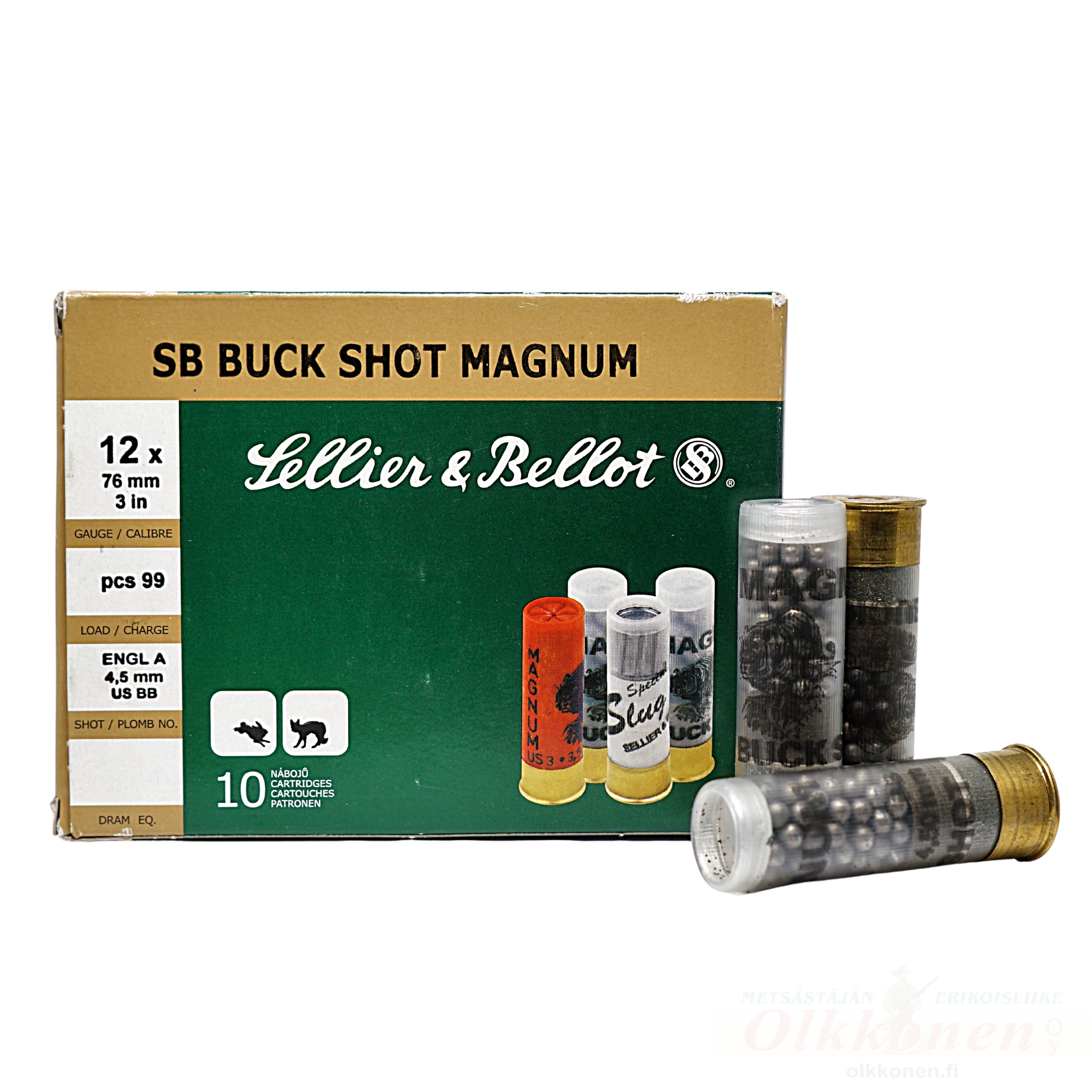 Sellier & Bellot Buck Shot Mag.12/76 53g  n:o BB  4,5mm                                                       