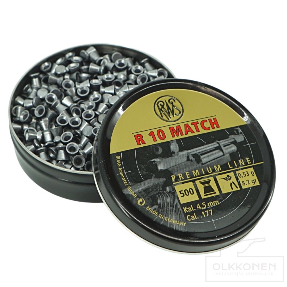 RWS R10 ilmakiv. luoti halk. 4,51 mm  hinta/500kpl                                                            