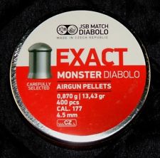  JSB Exact Monster 4,52mm, 0,870g ilmakiv. luoti 400 kpl/rs                                                    