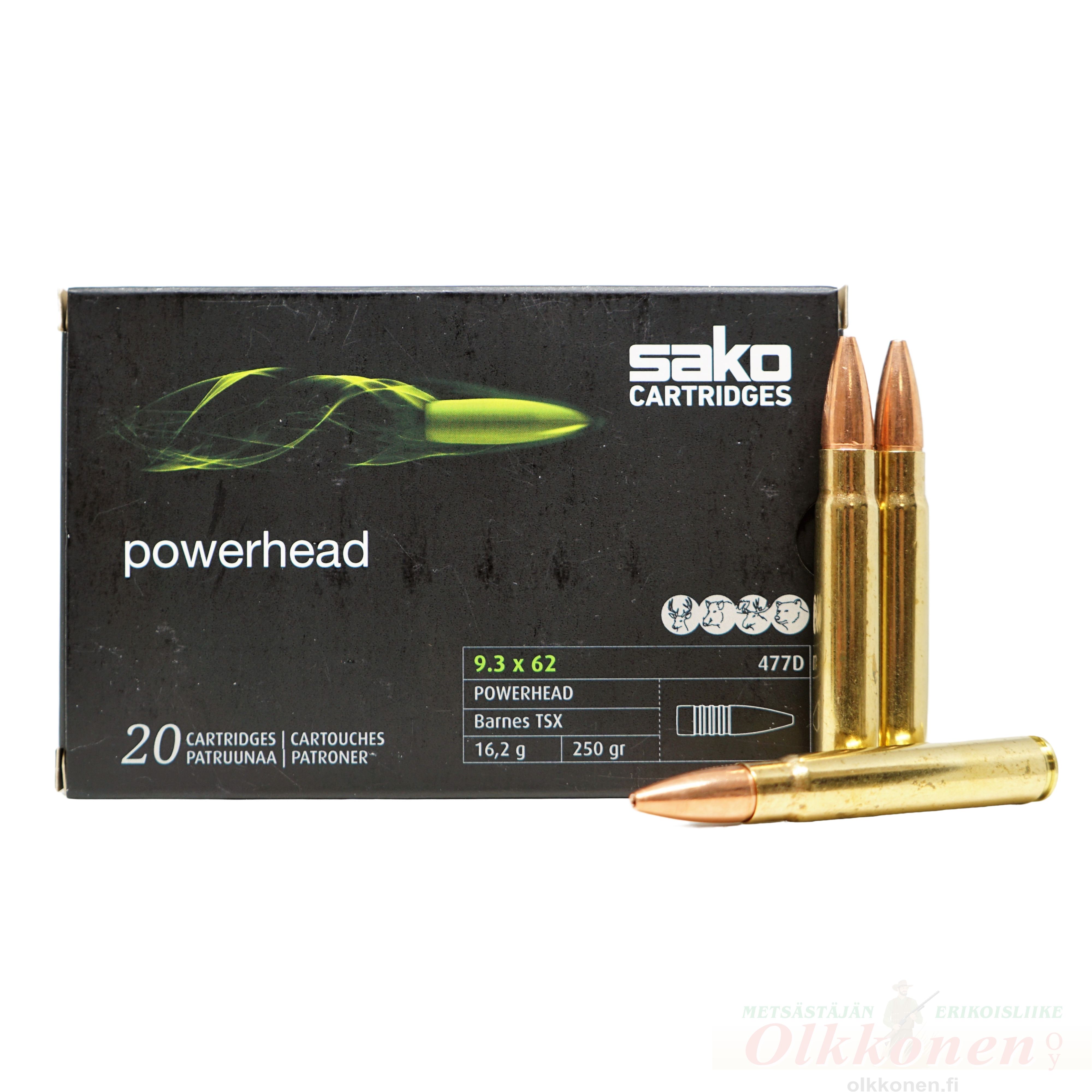 Sako 9,3x62 477D 16,2g Powerhead Barnes TSX                                                                            