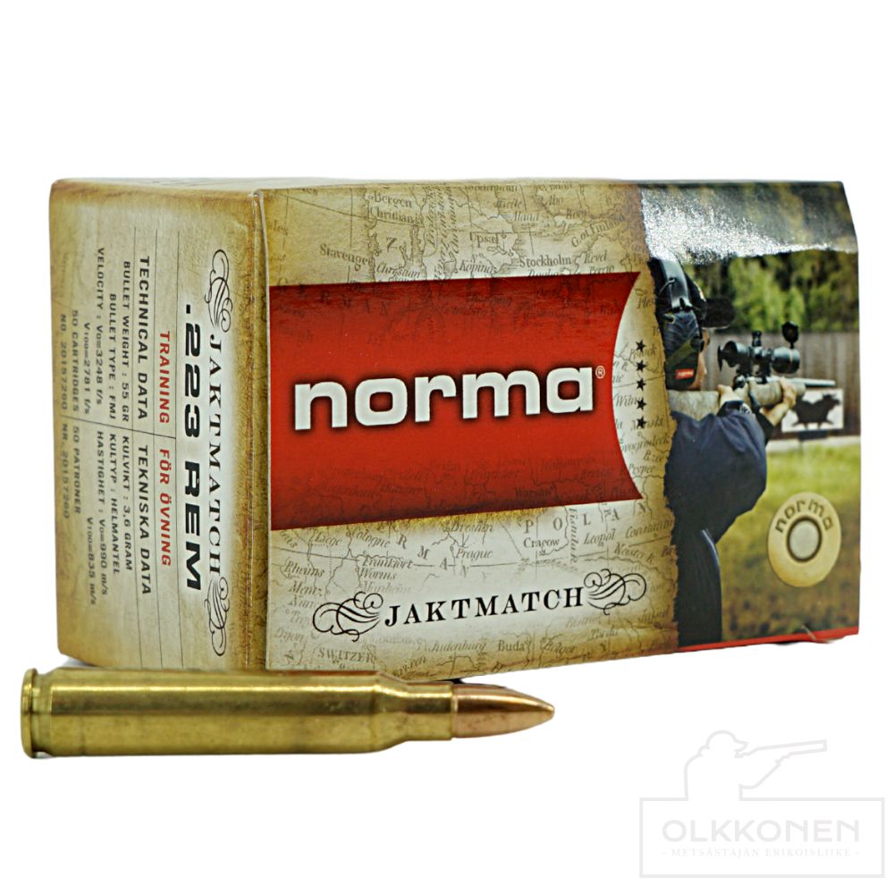 Norma .223 rem Jaktmatch 3,6g FMJ 50kpl/rs