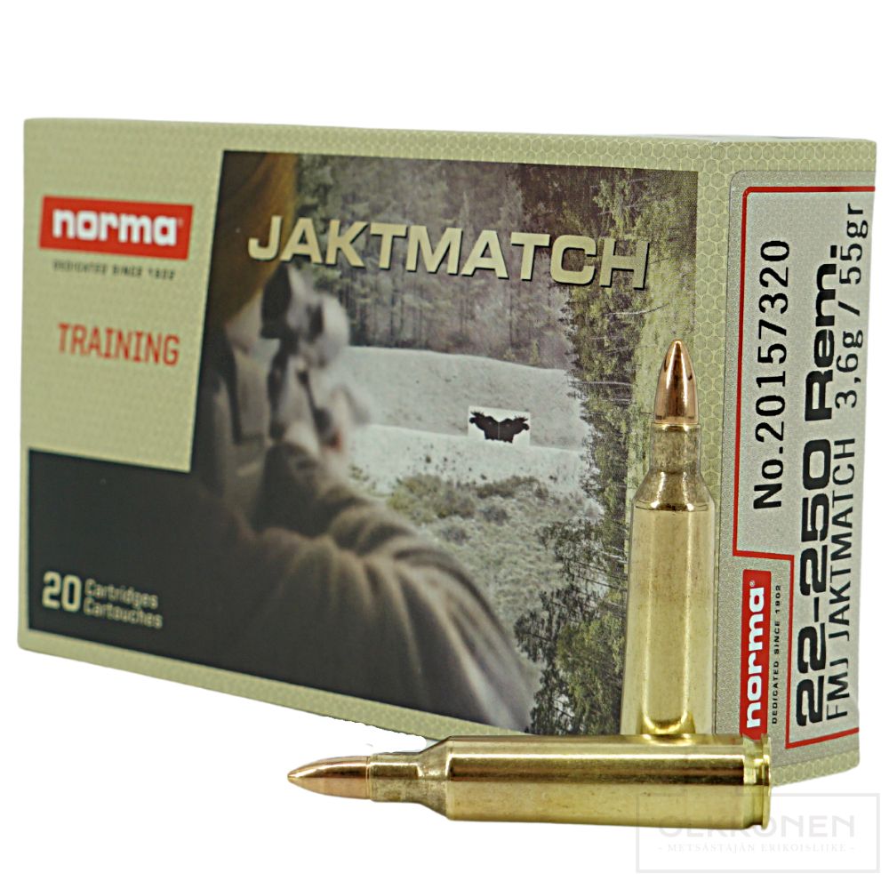 Norma .22-250 Jaktmatch 3,6g 20 kpl/rs