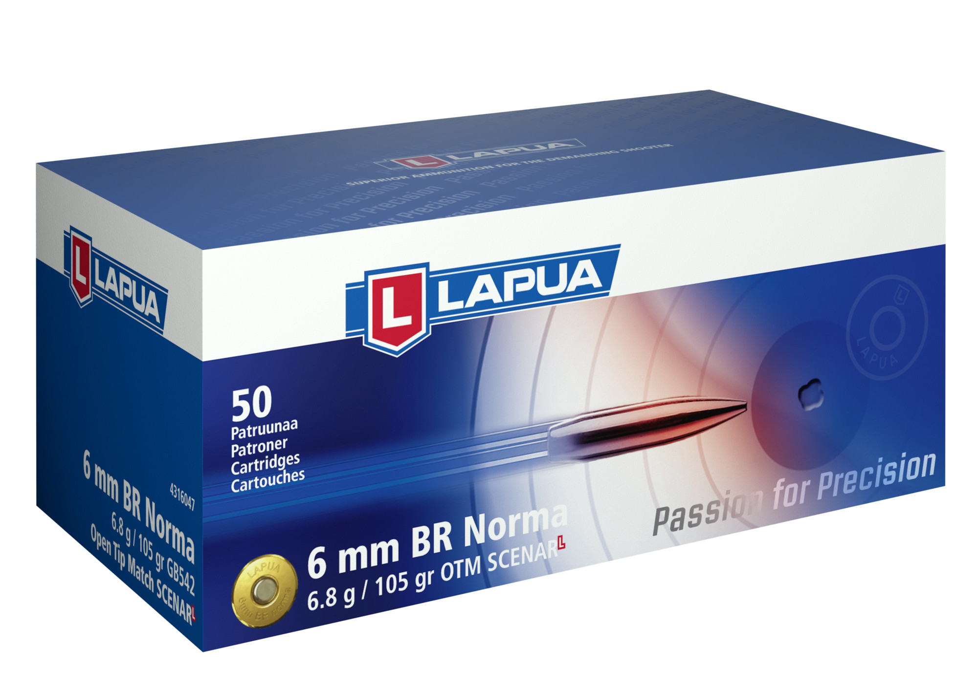 Lapua 6mm BR Norma patruuna 6,8g Scenar L GB542 50kpl/rs