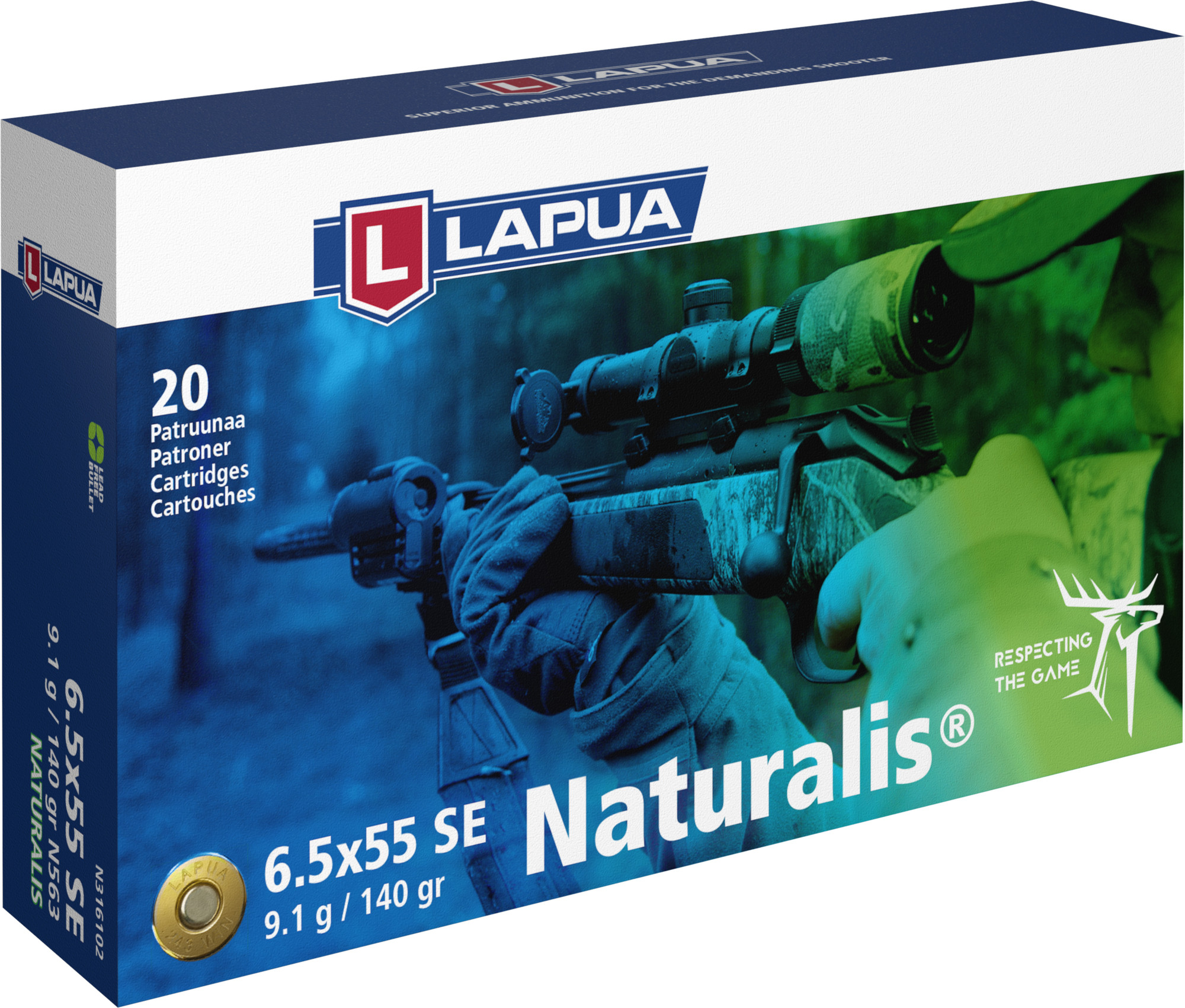 Lapua 6,5x55 SE Naturalis 9,1g  patruuna N563 20kpl/rs