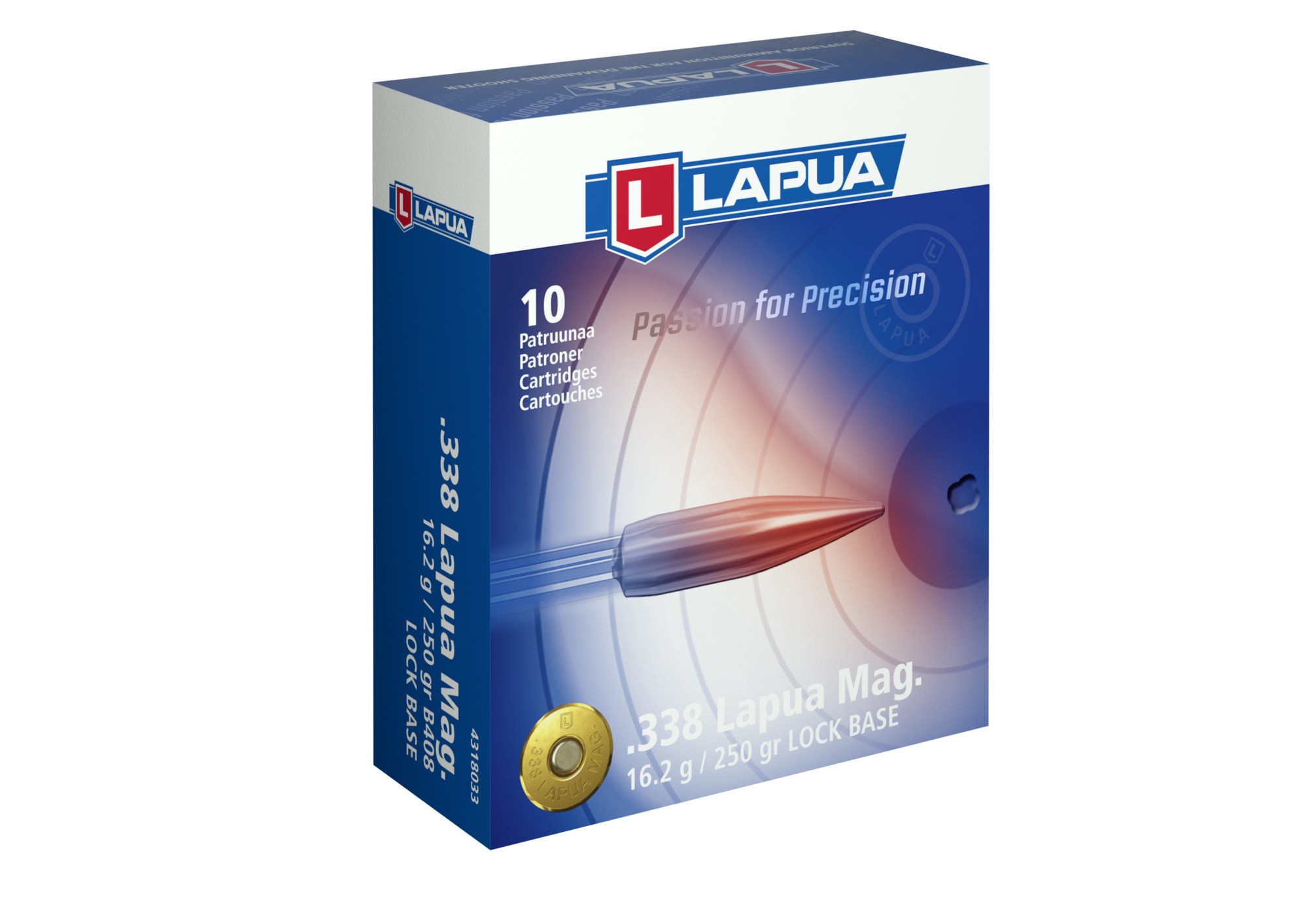 Lapua .338 Lap. Mag. Lock Base 16,2g FMJ B408 patr.