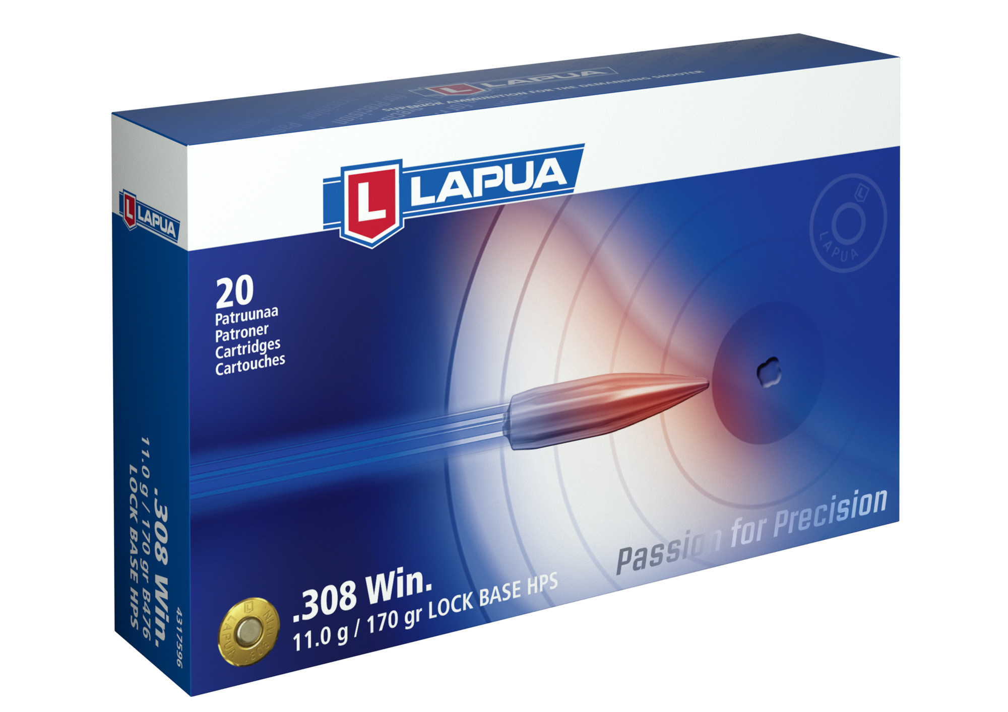 Lapua .308 Win FMJBT 11 g Lock Base B476 20 kpl/rs