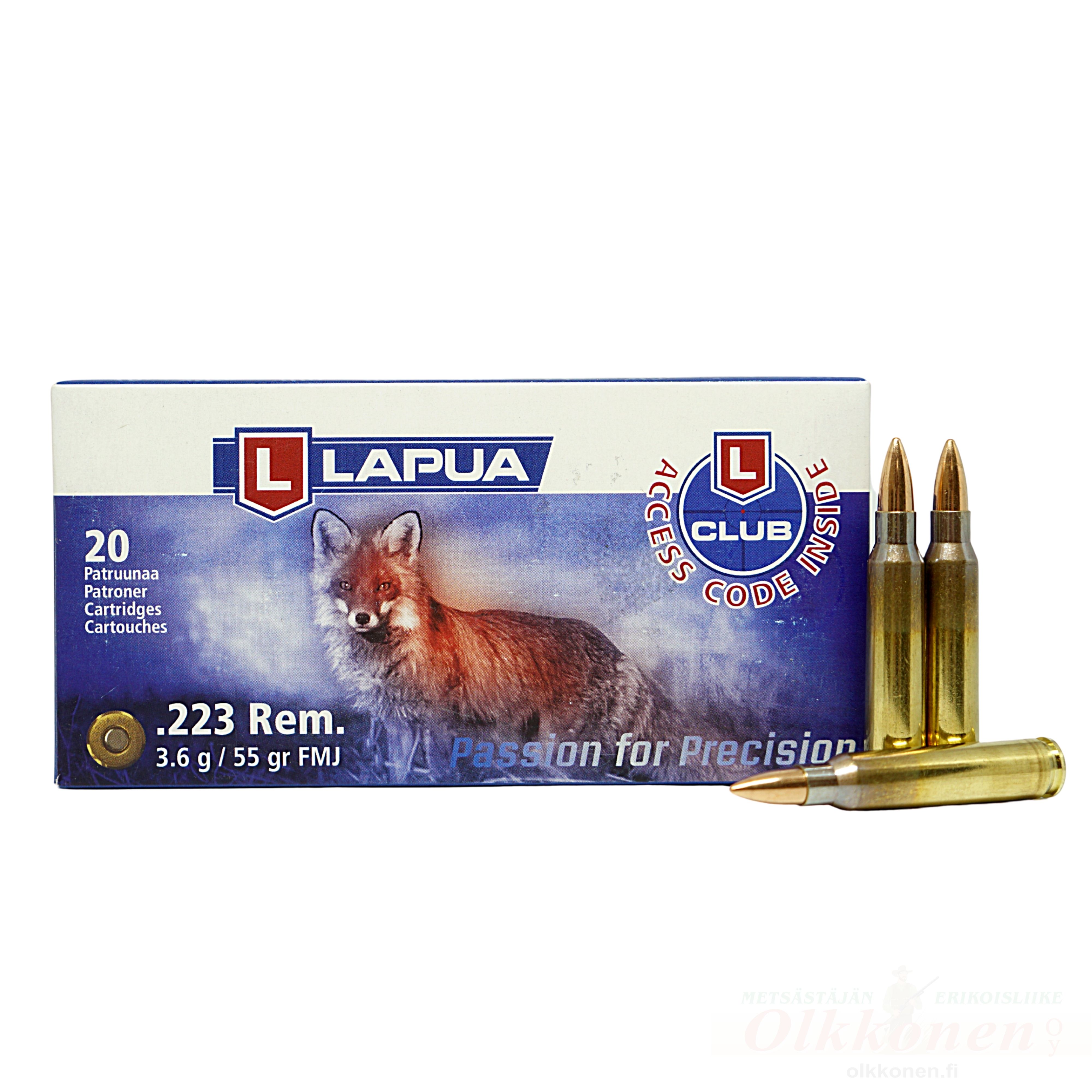 Lapua .223 3,6 g FMJ S538  20kpl/rs                                                                           