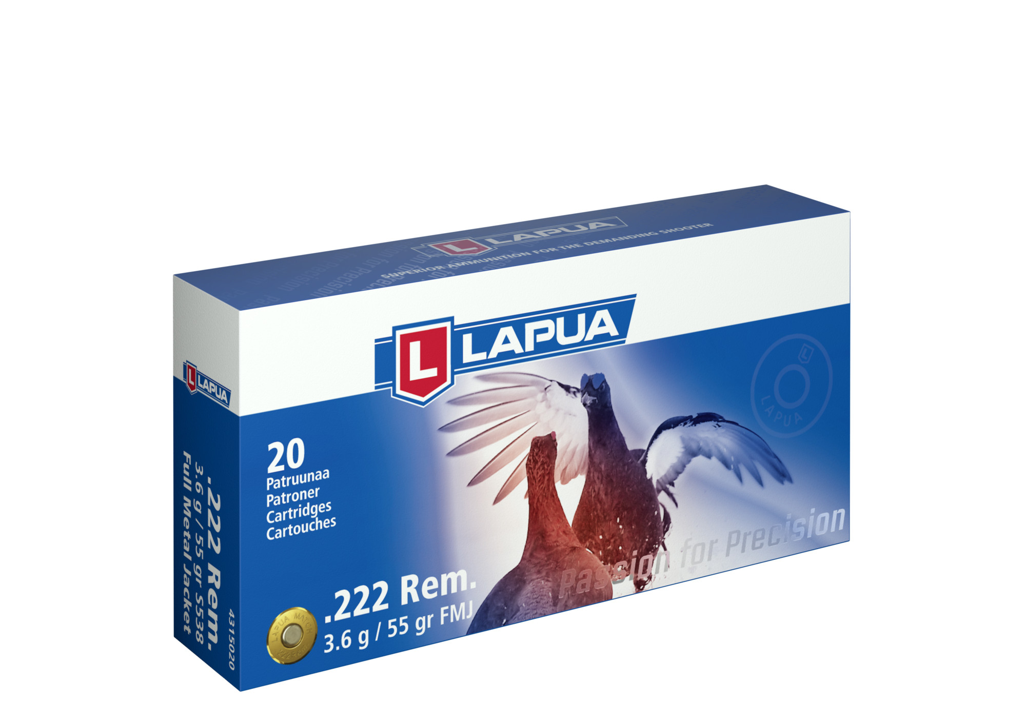 Lapua .222 Rem 3,6g  FMJ S538  patruuna 20 kpl / rs 