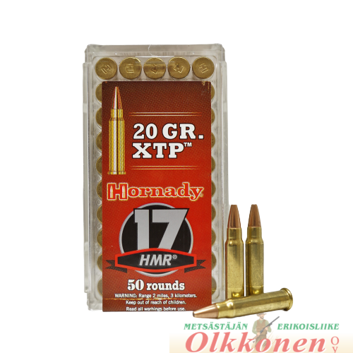 Hornady .17 HMR 20gr XTP patruuna