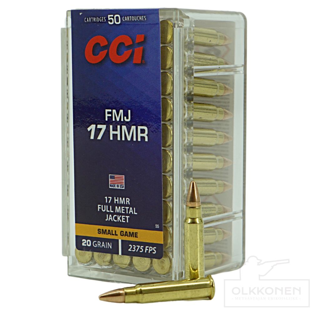 CCI .17 HMR 20gr FMJ 724 m/s 50 kpl/rs