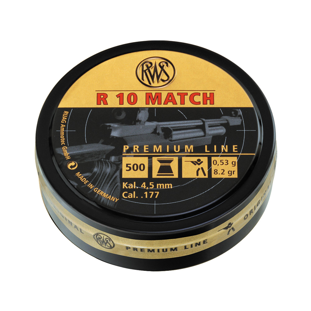RWS R10 Match ilmakiv. luoti halk. 4,49 mm 500kpl / rs                                                              
