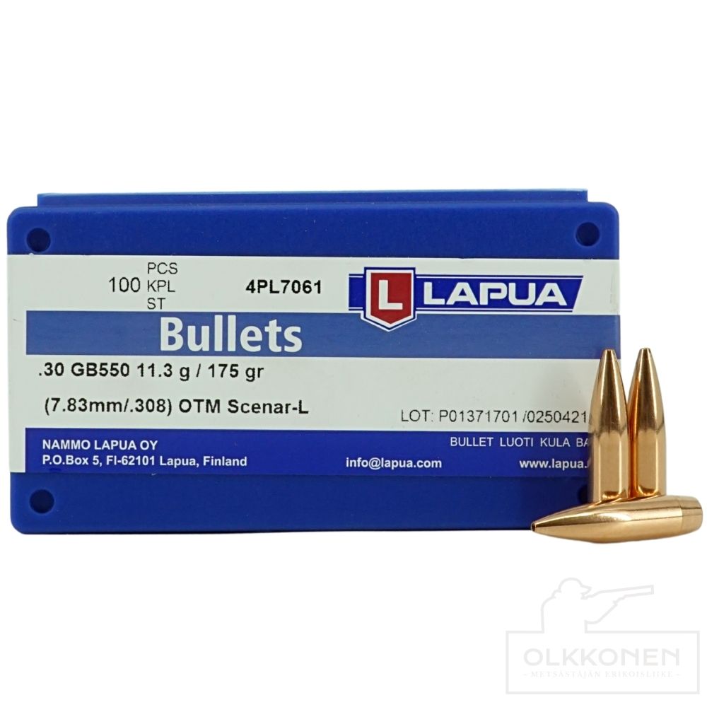 Lapua .30 Scenar 11,3g OTM luoti 100 kpl/rs