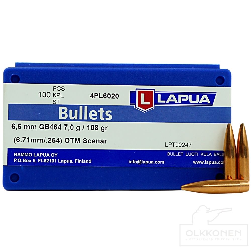 Lapua 6,5 mm Scenar 7g GB464 100 kpl/rs