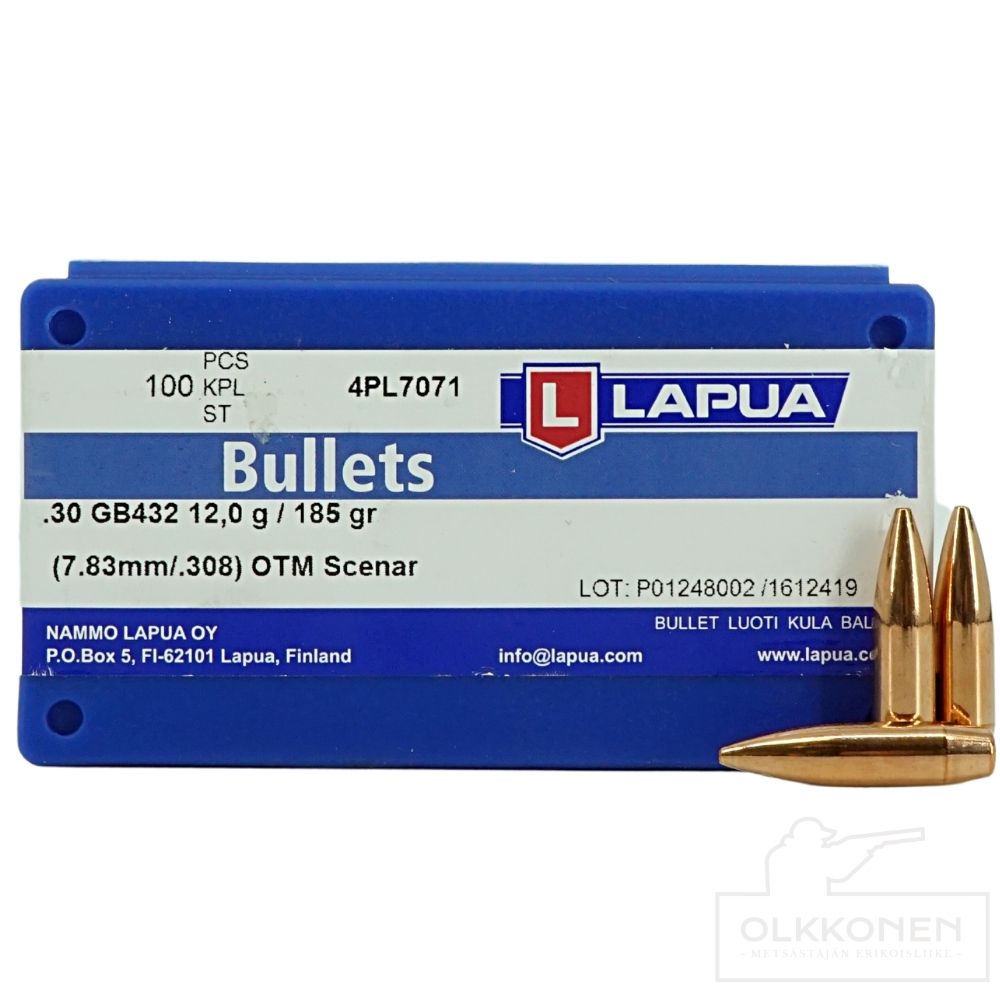 Lapua .30cal 12g Scenar GB432 100 kpl/rs