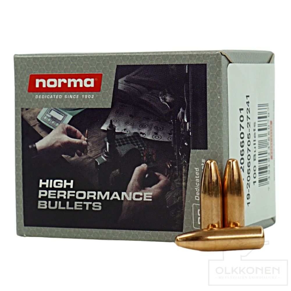 Norma 6 mm Fmj  luoti .243  6,2g / 100 kpl    