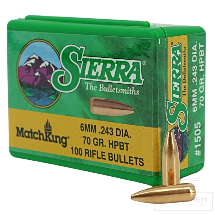 Sierra 6 mm MatchKing 70 gr HPBT 100kpl/rs
