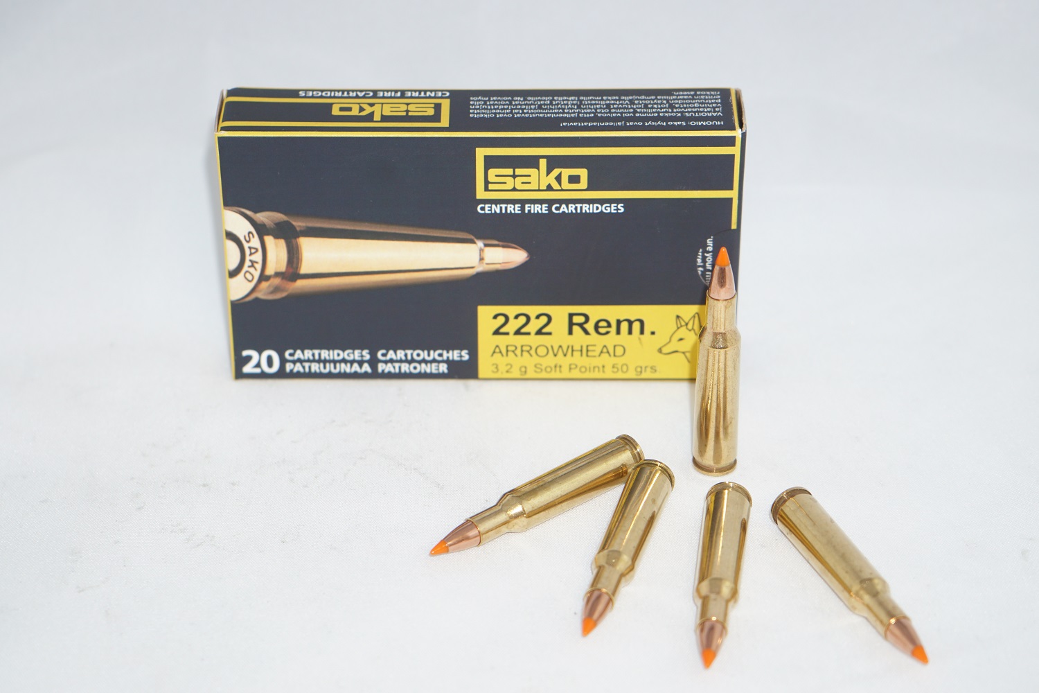 Sako .222 Rem Arrowhead 3,2g SP 20kpl/rs                                                                      
