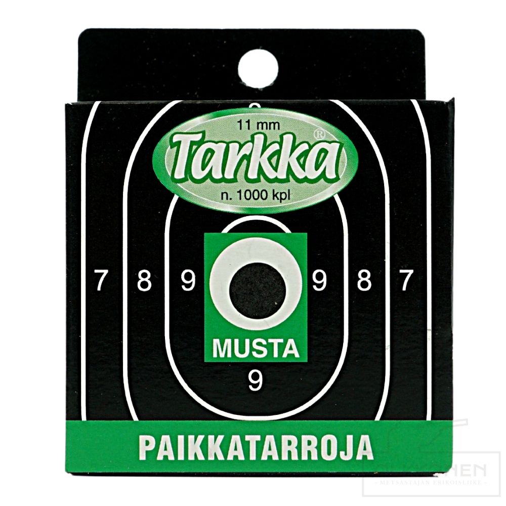 Paikkatarra Tarkka 11 mm musta pyöreä 1000kpl/rs