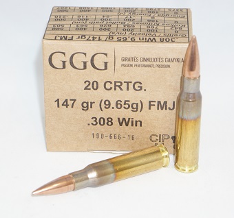 GGG-Nato .308 win patruuna 9,55g FMJ 20 kpl