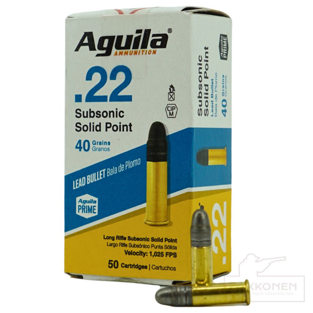 Aguila Subsonic Solid .22 Lr 2,59g patruuna 50 kpl/rs