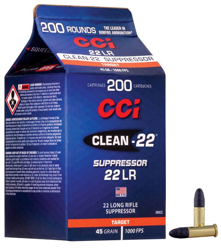 CCI .22 lr Clean-22 Suppressor Target LRN 2,92g 200 kpl/rs