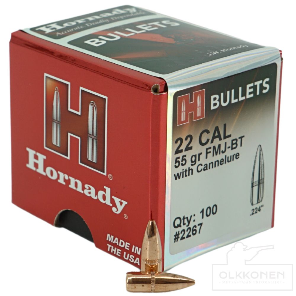 Hornady 22 FMJ-BT 2267 55gr 3,50g 100kpl/pss