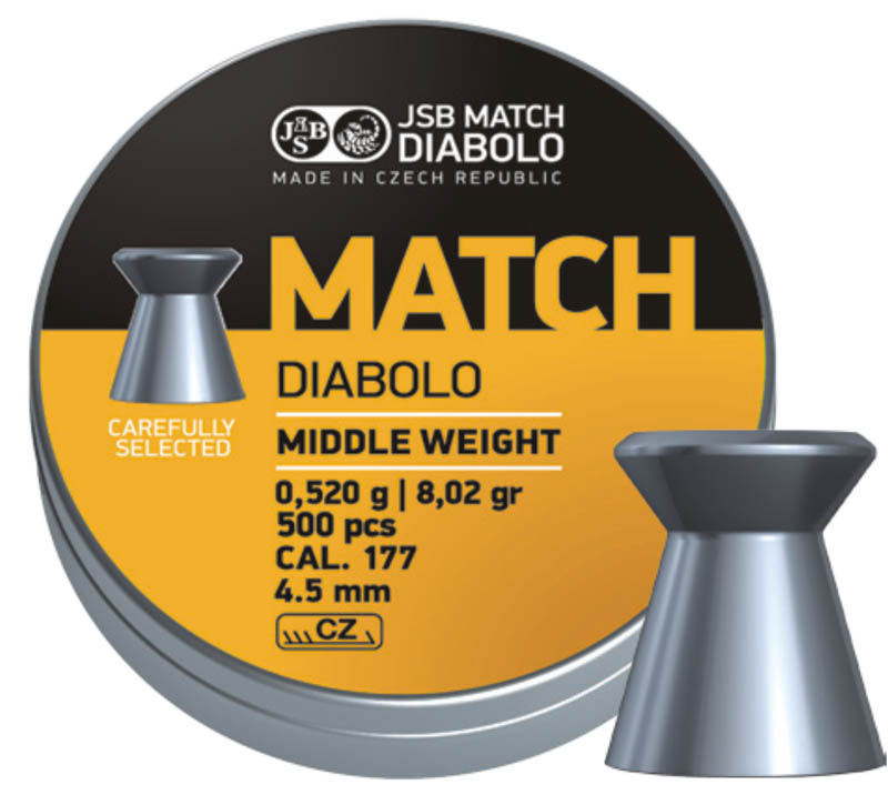 JSB Match 4,50mm Rifle 0,52g ilma-aseen luoti 500 kpl/rs